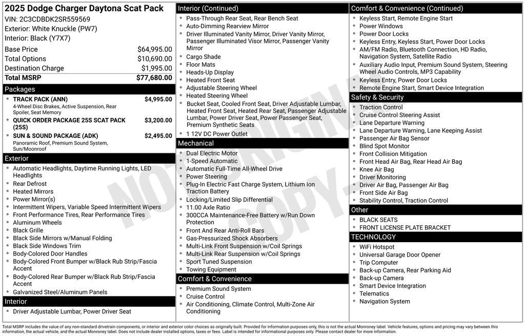 New Car 2025 Dodge Charger  R/t Scat Pack For Sale Under $40,000 In Austin, Texas
