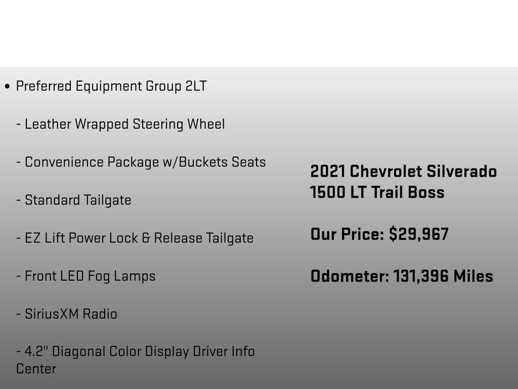 2021 Chevrolet Silverado 1500 LT Trail Boss Blue at Carlisle Cadillac Buick GMC