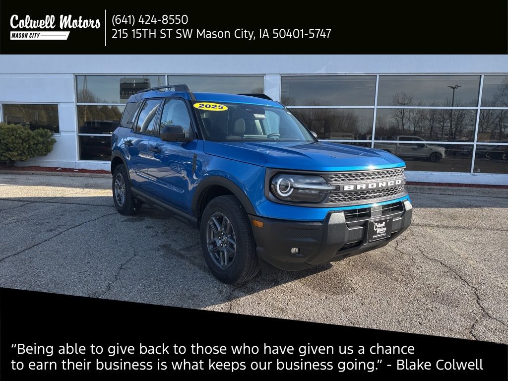 Velocity Blue Metallic 2025 Ford Bronco Sport SUV / Crossover All-Wheel Drive 8-Speed Automatic