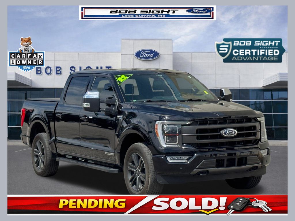 Agate Black Metallic 2022 Ford F-150 Lariat SuperCrew 4WD Pickup Truck Four-Wheel Drive Automatic