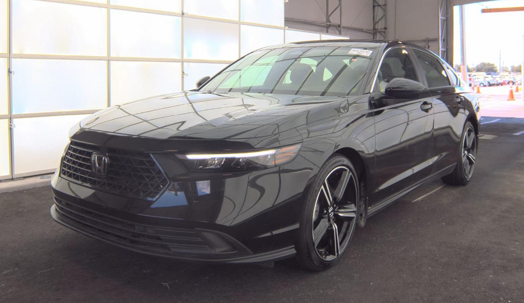 Black 2025 Honda Accord Hybrid Sedan Front-Wheel Drive Continuously Variable Transmission