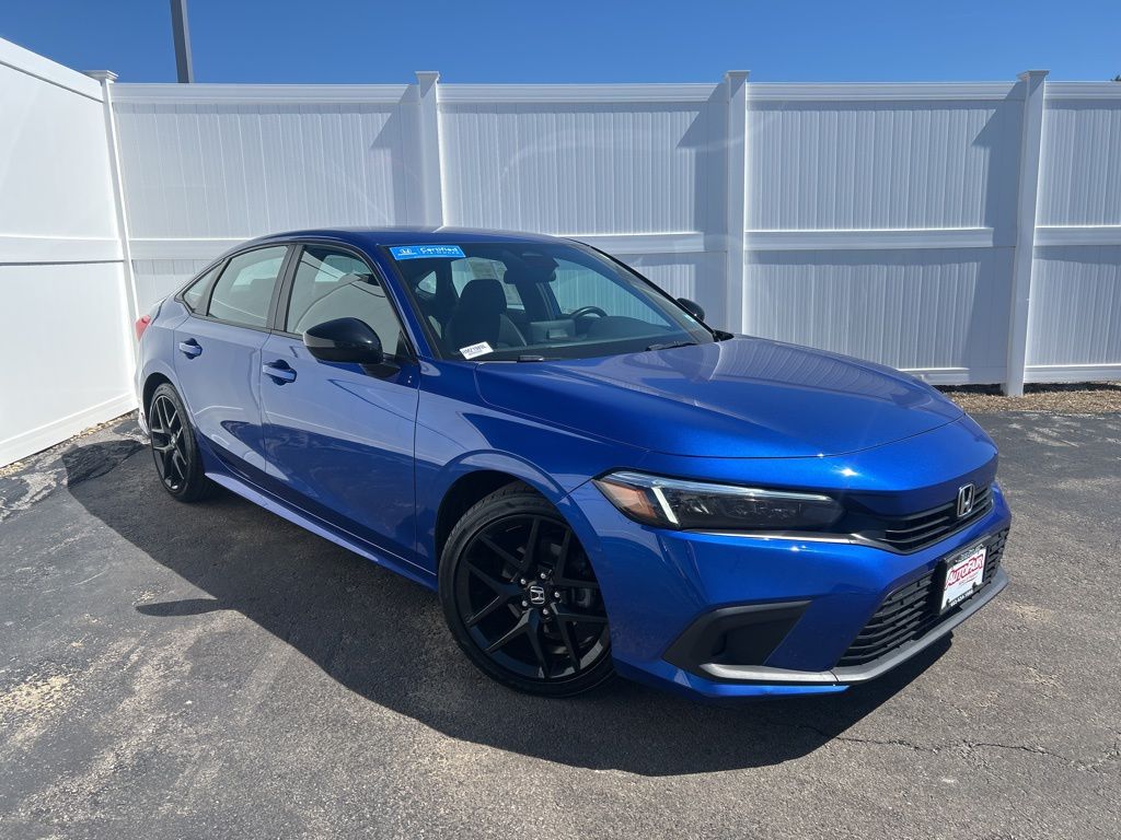 Aegean Blue Metallic 2024 Honda Civic Sport FWD Sedan Front-Wheel Drive Continuously Variable Transmission