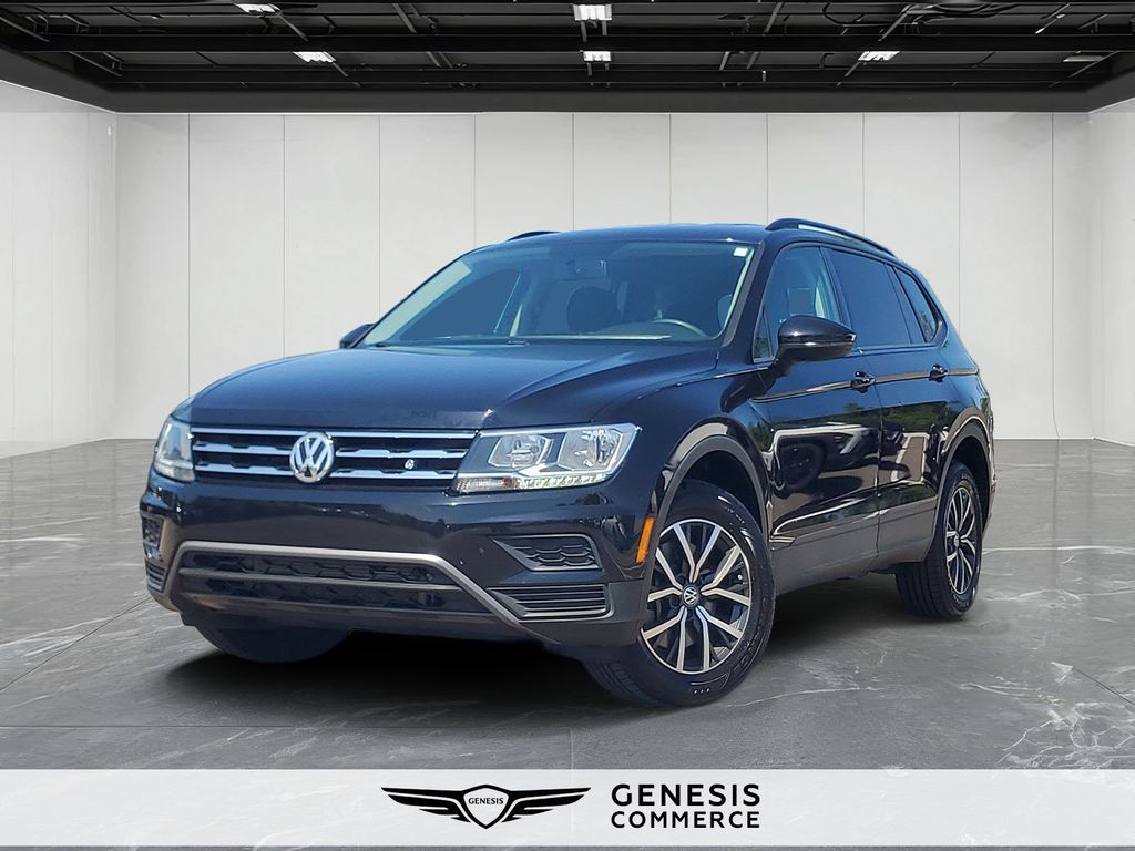 Deep Black Pearl 2021 Volkswagen Tiguan SUV / Crossover All-Wheel Drive 8-Speed Automatic