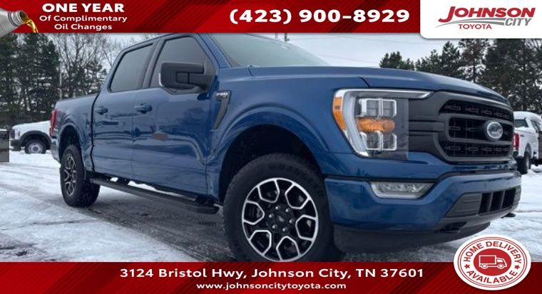 Atlas Blue Metallic 2022 Ford F-150 XLT SuperCrew 4WD Pickup Truck Four-Wheel Drive Automatic