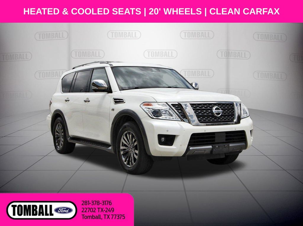 Pearl White 2018 Nissan Armada SUV / Crossover Four-Wheel Drive 7-Speed Automatic