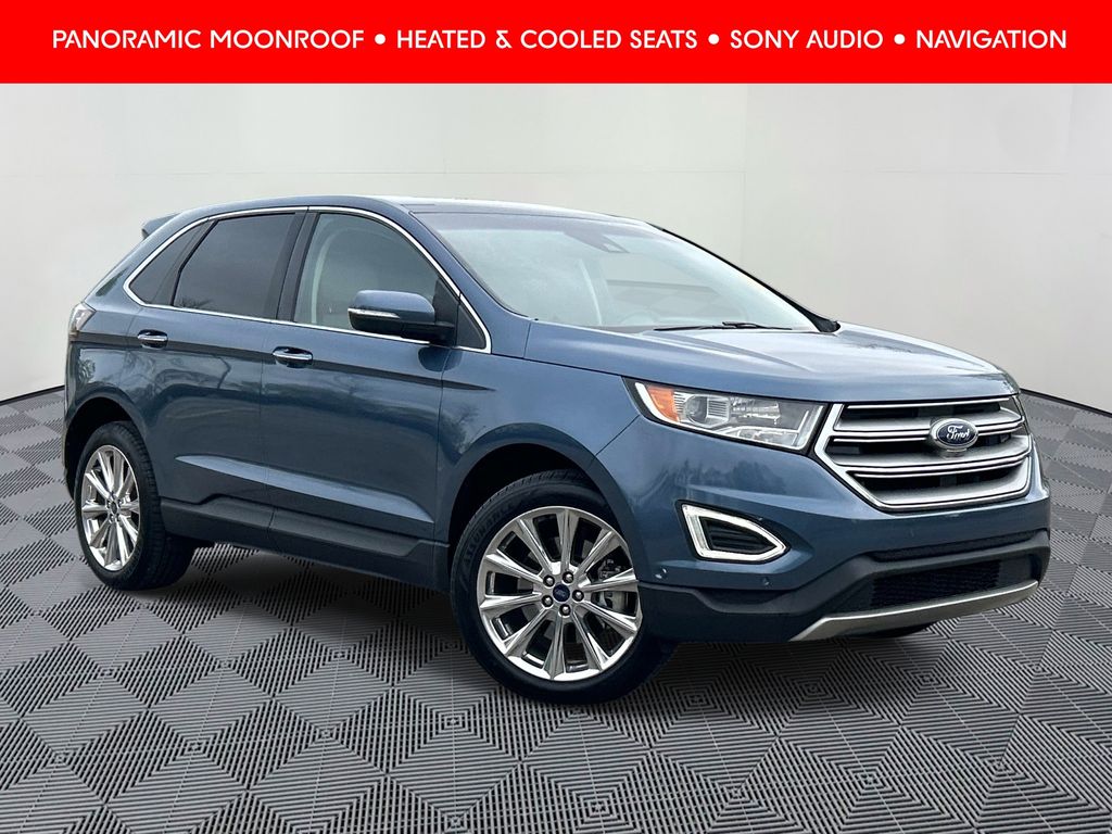 Blue Metallic 2018 Ford Edge Titanium SUV / Crossover Front-Wheel Drive 6-Speed Automatic