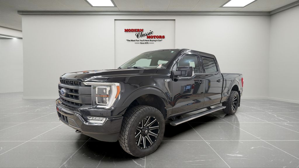Gray 2021 Ford F-150 Lariat SuperCrew 4WD Pickup Truck Four-Wheel Drive Automatic