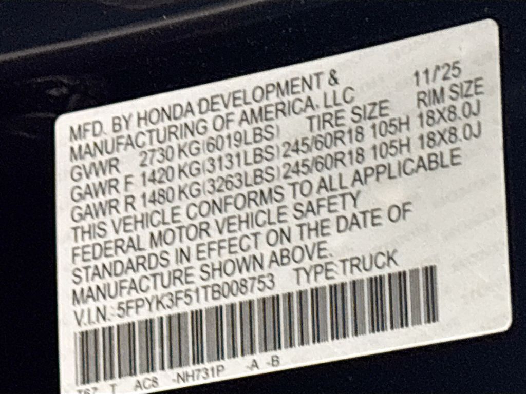 2026 Honda Ridgeline RTL