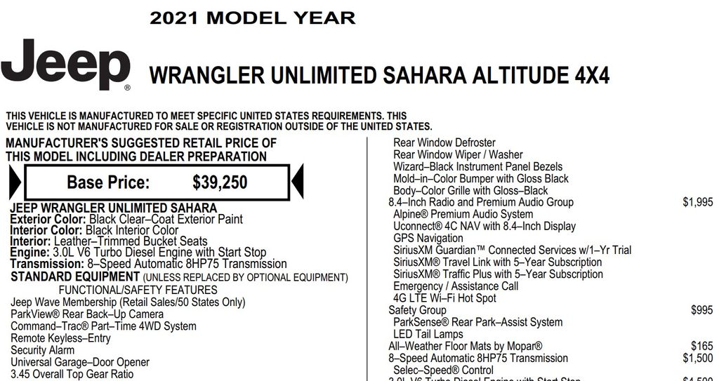 2021 Jeep Wrangler Unlimited Sahara Altitude 20