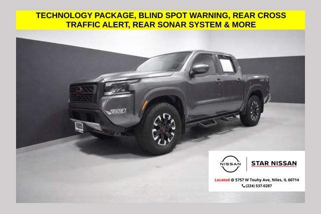 Gray (Gun Metallic) 2023 Nissan Frontier PRO-4X Crew Cab 4WD Pickup Truck Four-Wheel Drive 9-Speed Automatic