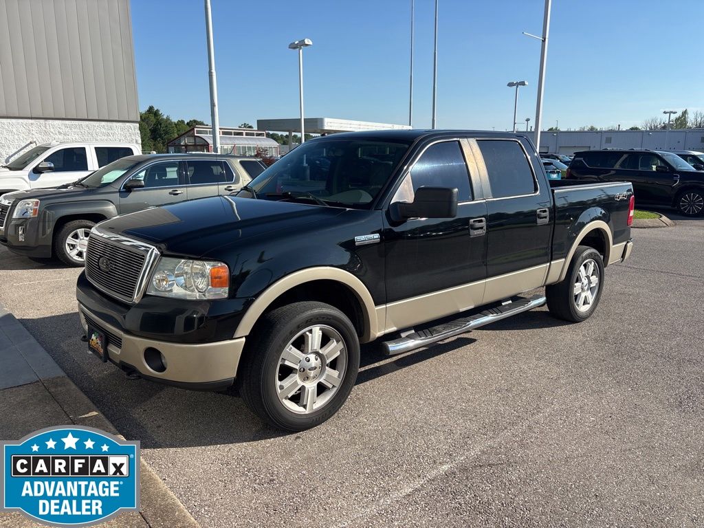 Black 2008 Ford F-150 Lariat SuperCrew SB 4WD Pickup Truck Four-Wheel Drive 4-Speed Automatic Overdrive
