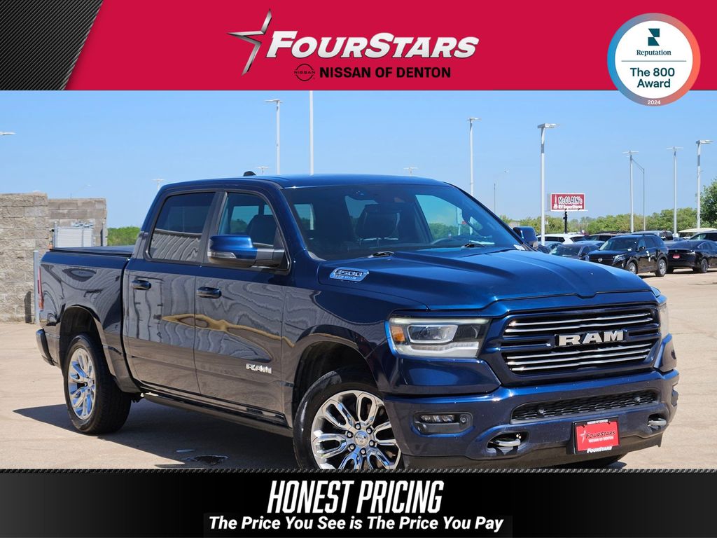 Patriot Blue Pearlcoat 2023 RAM 1500 Laramie Crew Cab RWD Pickup Truck 4X2 8-Speed Automatic