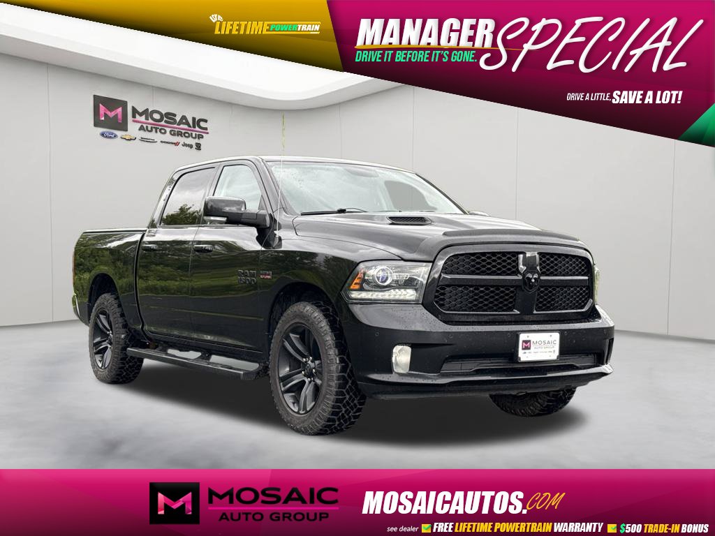 Brilliant Black Crystal Pearlcoat 2018 RAM 1500 Pickup Truck Four-Wheel Drive 8-Speed Automatic