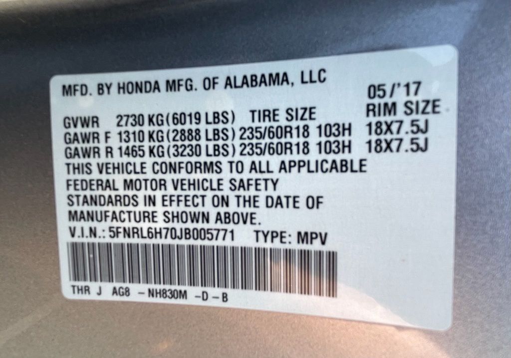 2018 Honda Odyssey EX-L Silver at Autostrade