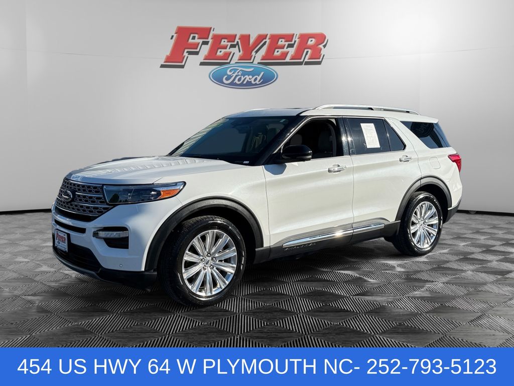 White Metallic 2022 Ford Explorer Limited RWD SUV / Crossover Rear-Wheel Drive Automatic