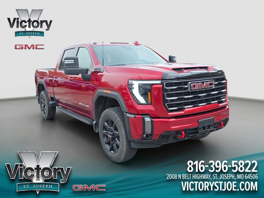 Volcanic Red Tintcoat 2024 GMC Sierra 3500HD AT4 Crew Cab 4WD Pickup Truck Four-Wheel Drive Automatic