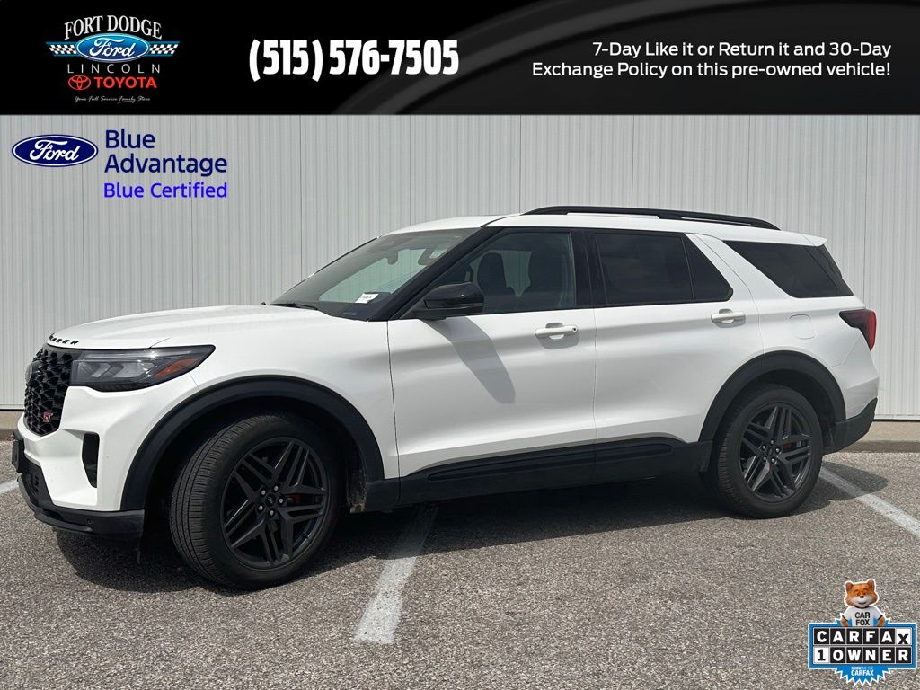 Star White Metallic Tri-Coat 2025 Ford Explorer SUV / Crossover All-Wheel Drive Automatic
