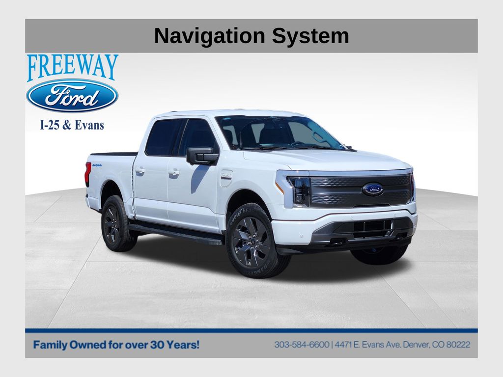 Oxford White 2023 Ford F-150 Lightning XLT SuperCrew AWD Pickup Truck All-Wheel Drive Automatic