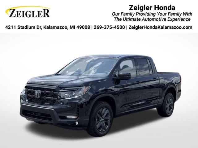 Crystal Black Pearl 2025 Honda Ridgeline Pickup Truck All-Wheel Drive 9-Speed Automatic