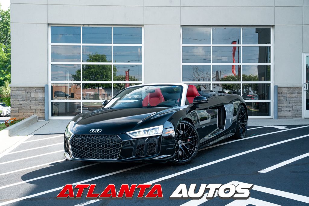 Mythos Black Metallic/Black Roof 2018 Audi R8 Convertible All-Wheel Drive 7-Speed Automatic