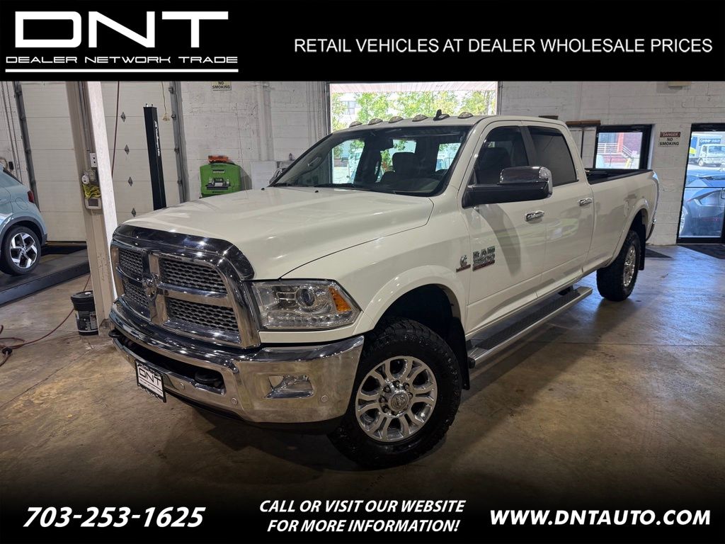 Pearl White 2018 RAM 3500 Laramie Crew Cab LB 4WD Pickup Truck Four-Wheel Drive 6-Speed Automatic