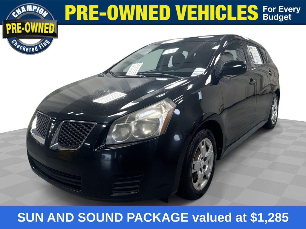 Jet Black Metallic 2009 Pontiac Vibe Hatchback Front-Wheel Drive 5-Speed Automatic