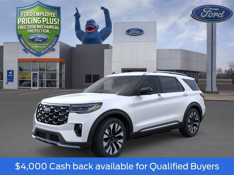 Star White Metallic Tri-Coat 2026 Ford Explorer SUV / Crossover All-Wheel Drive Automatic