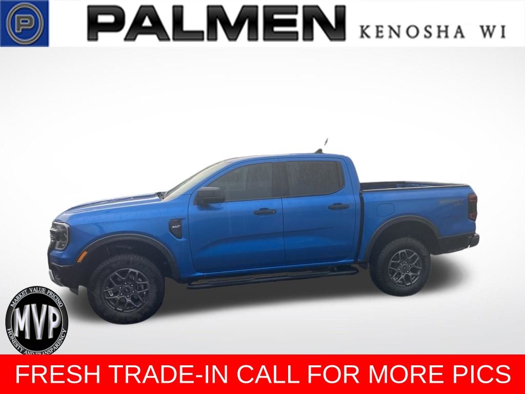 Blue Metallic 2024 Ford Ranger XLT SuperCrew 4WD Pickup Truck Four-Wheel Drive Automatic