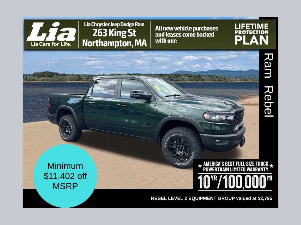 Serrano Green Metallic 2026 RAM 1500 Pickup Truck Four-Wheel Drive 8-Speed Automatic