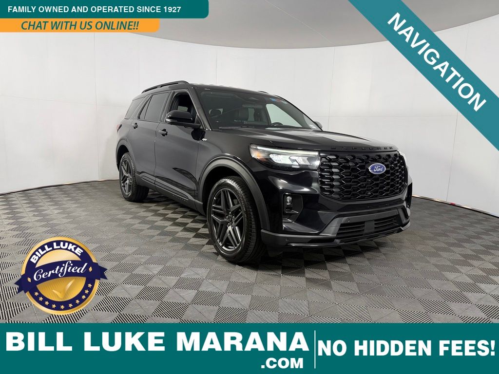 Agate Black Metallic 2025 Ford Explorer ST-Line AWD SUV / Crossover All-Wheel Drive Automatic