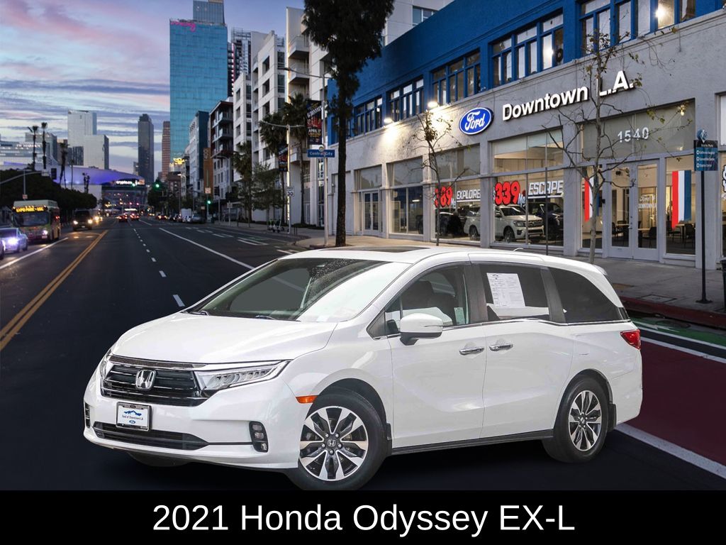 White 2021 Honda Odyssey EX-L FWD Minivan Front-Wheel Drive Automatic