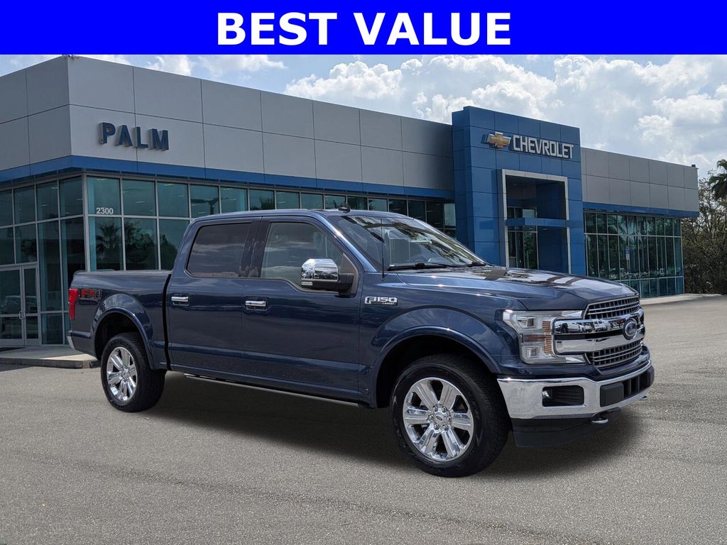 Blue 2019 Ford F-150 Lariat SuperCrew 4WD Pickup Truck Four-Wheel Drive Automatic