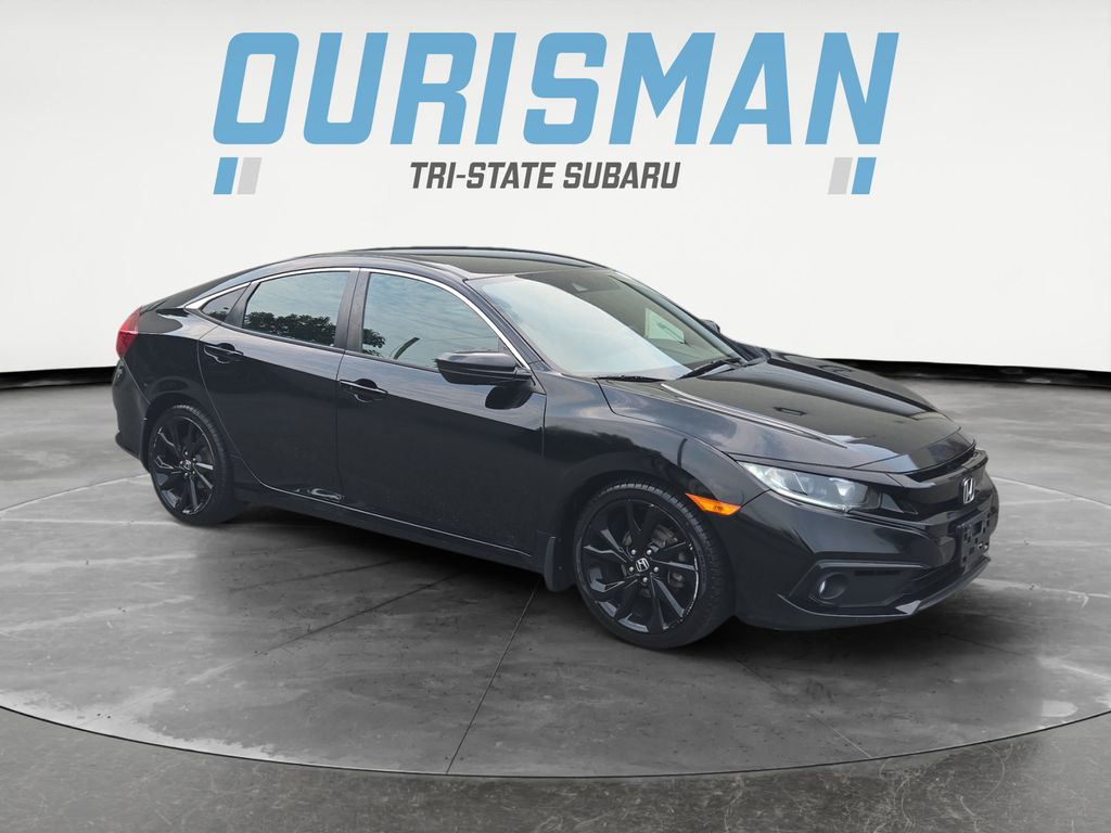 Black 2019 Honda Civic Sedan Front-Wheel Drive Continuously Variable Transmission