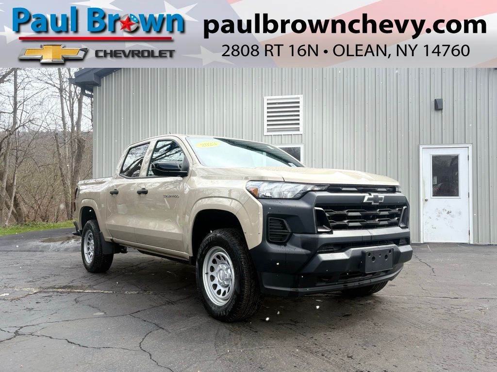 Sand Dune Metallic 2023 Chevrolet Colorado Work Truck Crew Cab 4WD Pickup Truck Four-Wheel Drive 8-Speed Automatic