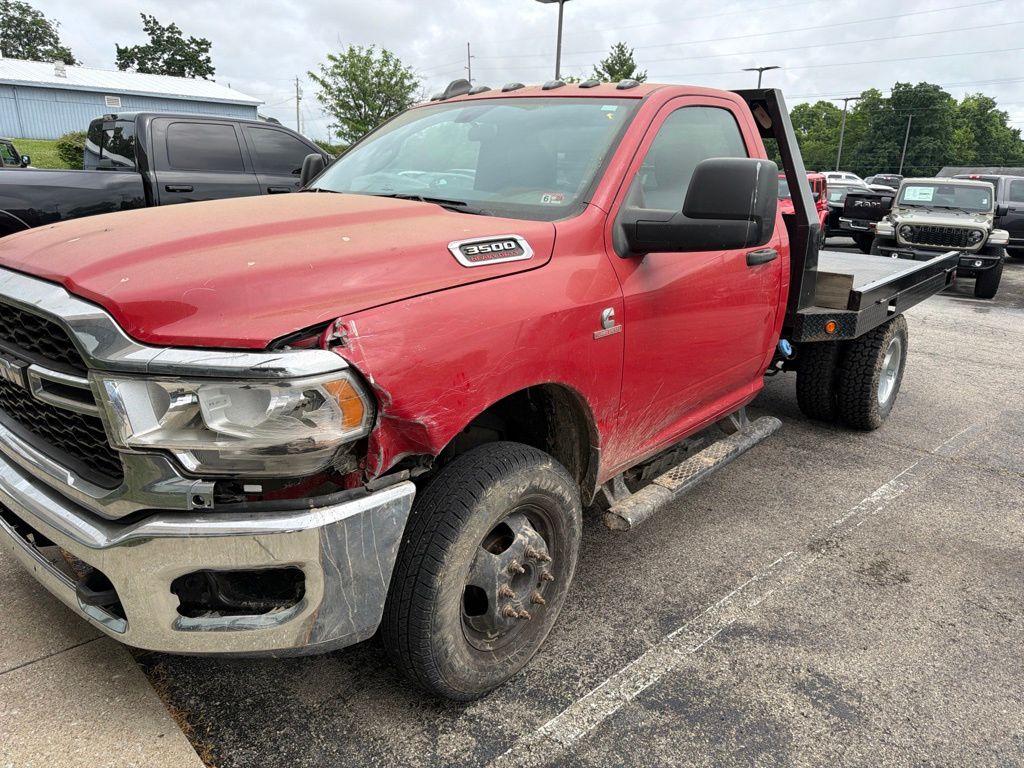 Case IH Red 2023 RAM 3500 Chassis Pickup Truck Four-Wheel Drive 6-Speed Automatic