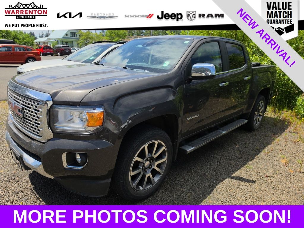Smokey Quartz Metallic 2019 GMC Canyon Denali Crew Cab 4WD Pickup Truck Four-Wheel Drive 8-Speed Automatic