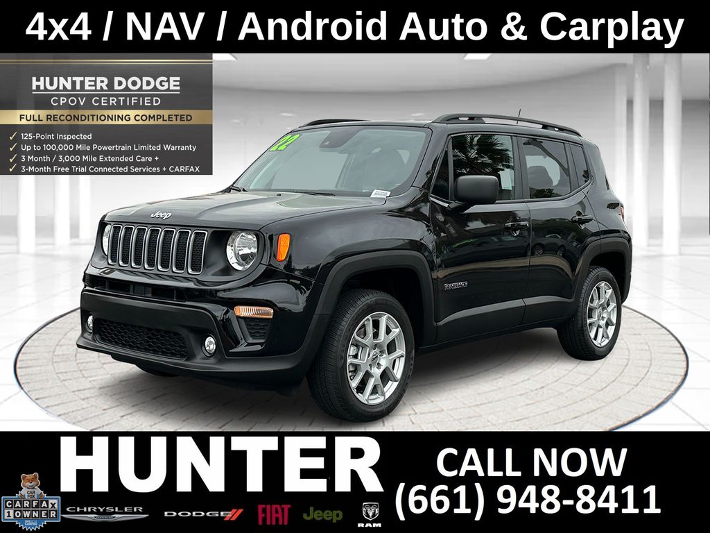 Black Clearcoat 2022 Jeep Renegade Latitude 4WD SUV / Crossover Four-Wheel Drive 9-Speed Automatic