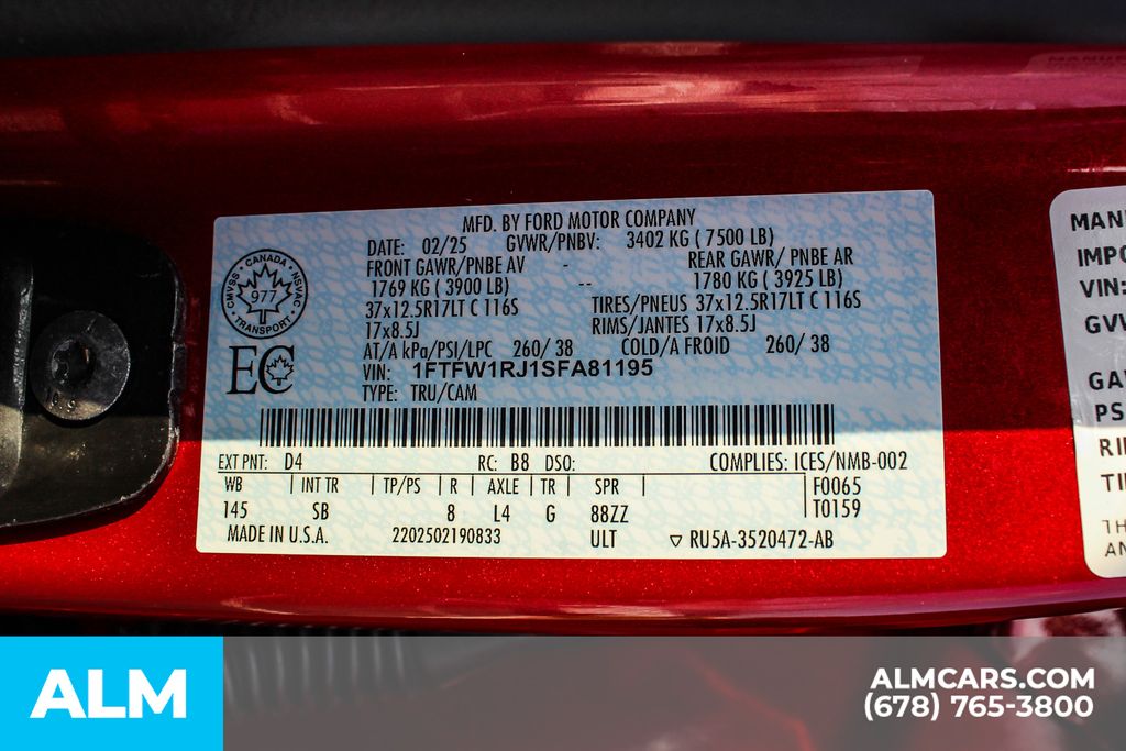 Used 2025 Red Ford Raptor image 44