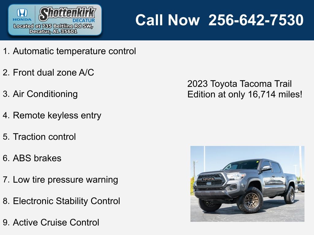 Used 2023 Toyota Tacoma Trail with VIN 3TYCZ5AN9PT152915 for sale in Decatur, AL