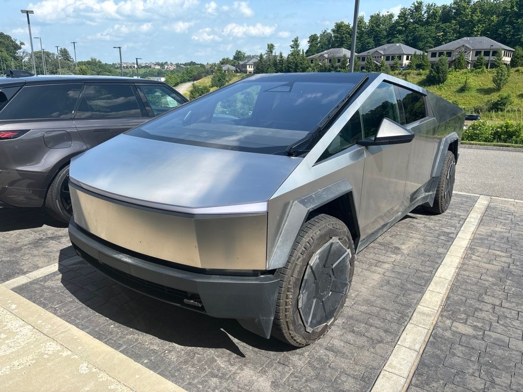 Gray (Ultra-Hard Stainless Steel) 2025 Tesla Cybertruck Pickup Truck All-Wheel Drive 1-Speed Automatic