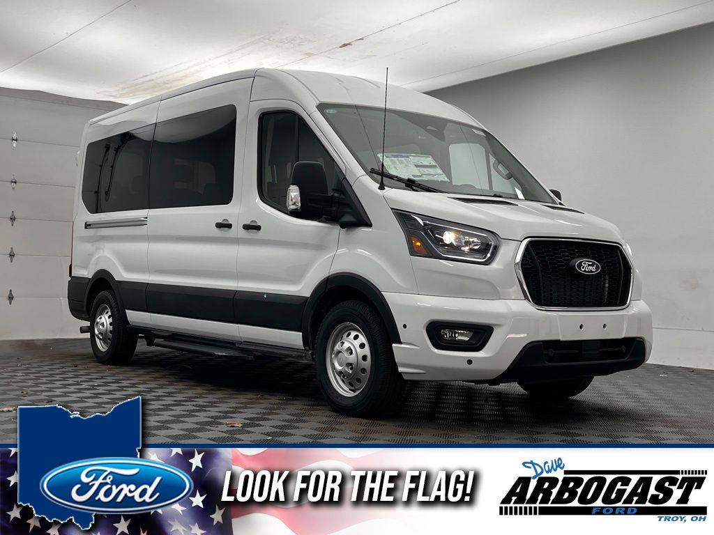 Oxford White 2026 Ford Transit Passenger 350 XLT Medium Roof LB AWD Van All-Wheel Drive