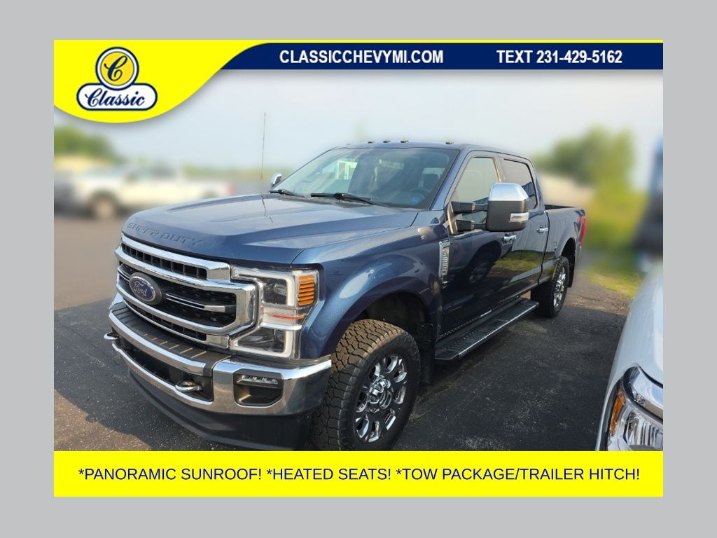 Blue 2020 Ford F-350 Super Duty Pickup Truck Four-Wheel Drive Automatic