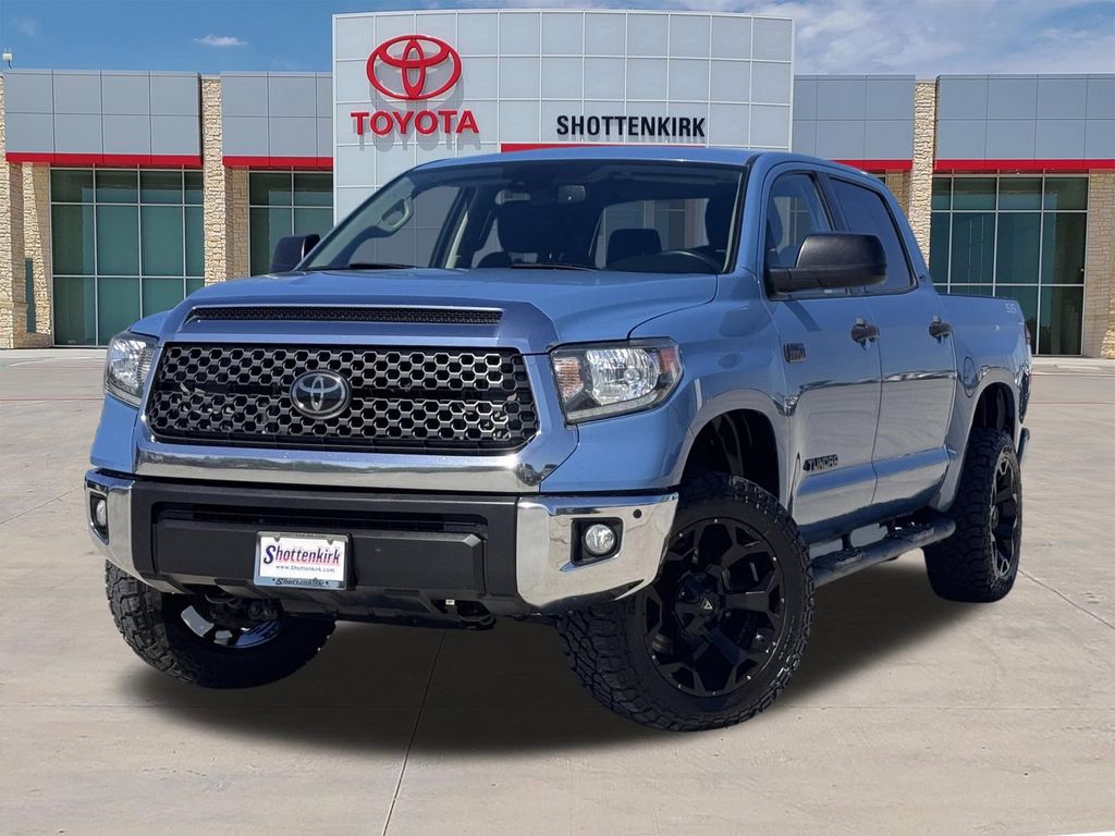 Cavalry Blue 2021 Toyota Tundra SR5 CrewMax 4WD Pickup Truck Four-Wheel Drive 6-Speed Automatic
