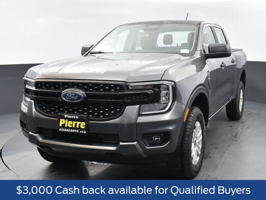 Gray Metallic 2025 Ford Ranger XL SuperCrew 4WD Pickup Truck Four-Wheel Drive Automatic