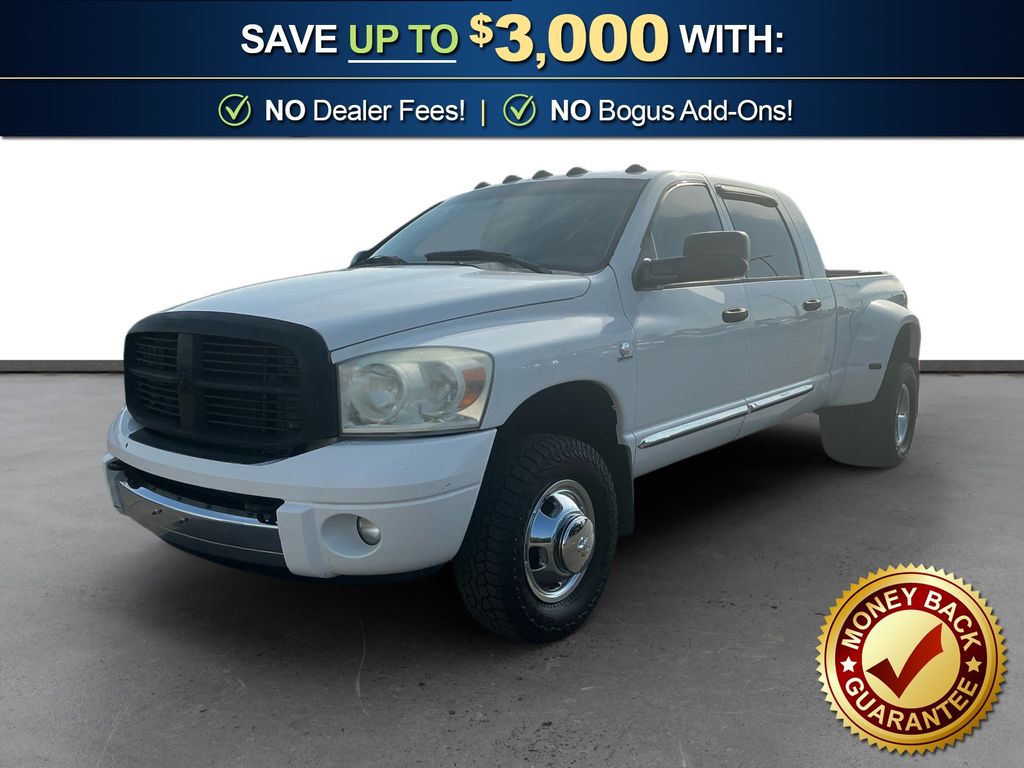 Bright White 2007 Dodge RAM 3500 Laramie Mega Cab DRW 4WD Pickup Truck Four-Wheel Drive 6-Speed Automatic