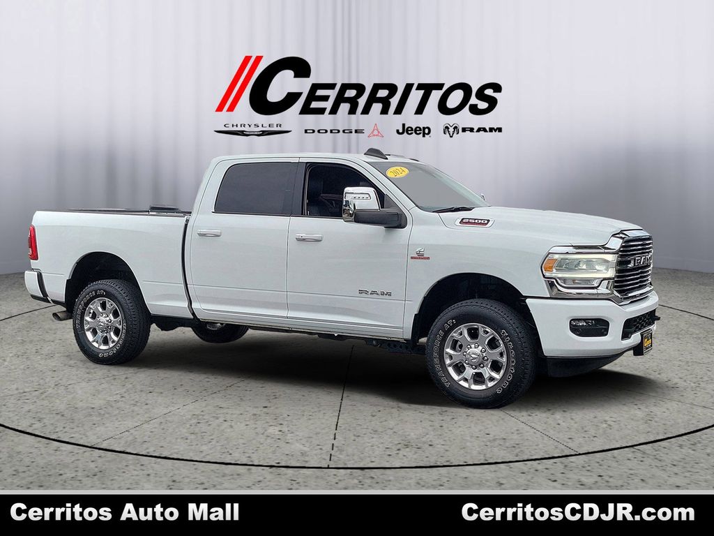 Bright White Clearcoat 2024 RAM 2500 Laramie Crew Cab 4WD Pickup Truck Four-Wheel Drive 6-Speed Automatic