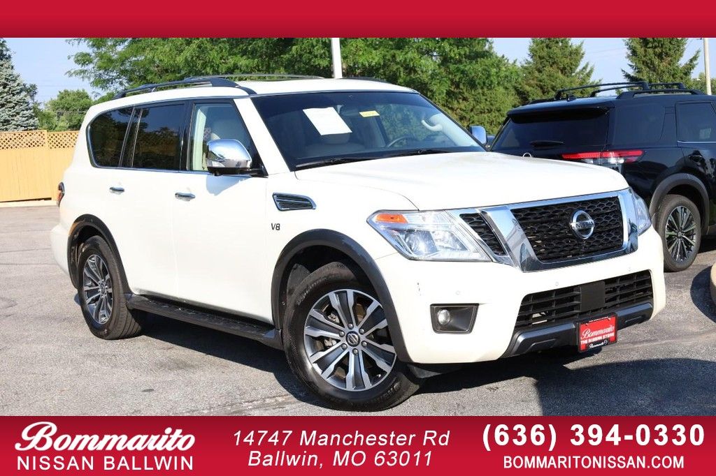 Pearl White 2019 Nissan Armada SUV / Crossover Four-Wheel Drive 7-Speed Automatic