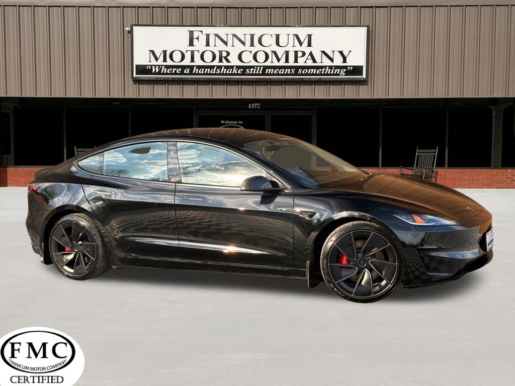 Solid Black 2024 Tesla Model 3 Performance AWD Sedan All-Wheel Drive 1-Speed Automatic