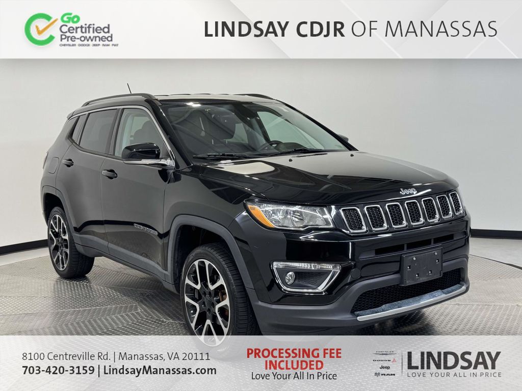 Diamond Black Crystal Pearlcoat 2018 Jeep Compass SUV / Crossover Four-Wheel Drive 9-Speed Automatic