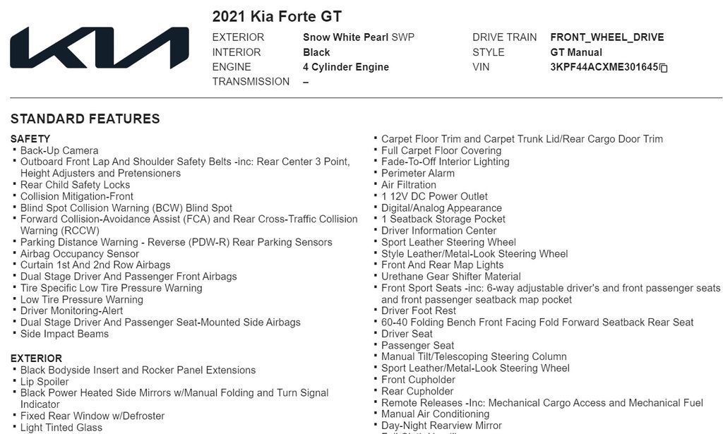 2021 Kia Forte GT 20